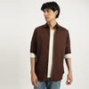 Men Slim Fit Spread Collar Solid Shirt