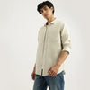 Men Regular Fit Spread Collar Textured Shirt