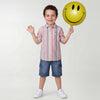 Boys Regular Fit Spread Collar Striped Shirt