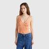 Women V-Neck Embroidered Top