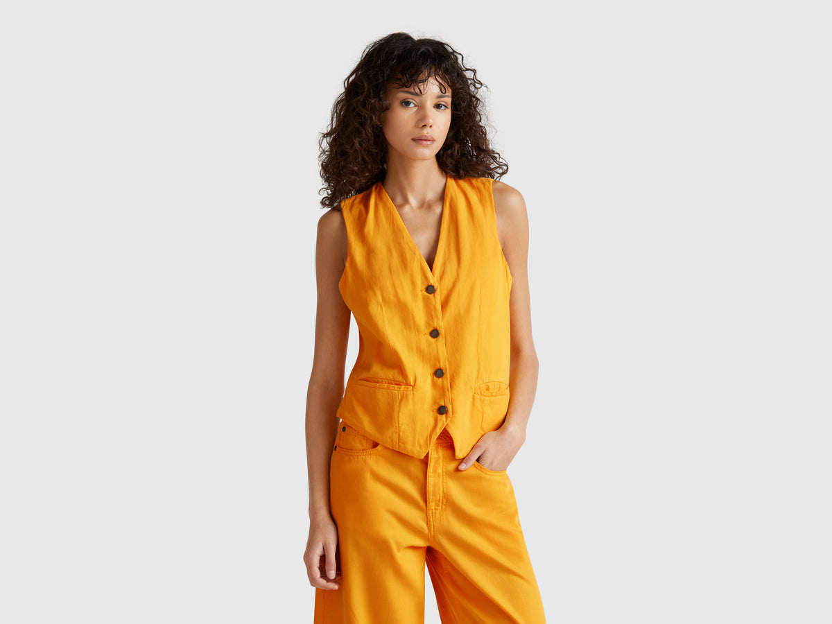 Women V-Neck Solid Waist Coat