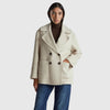 Women Lapel Solid Double Breasted Coat