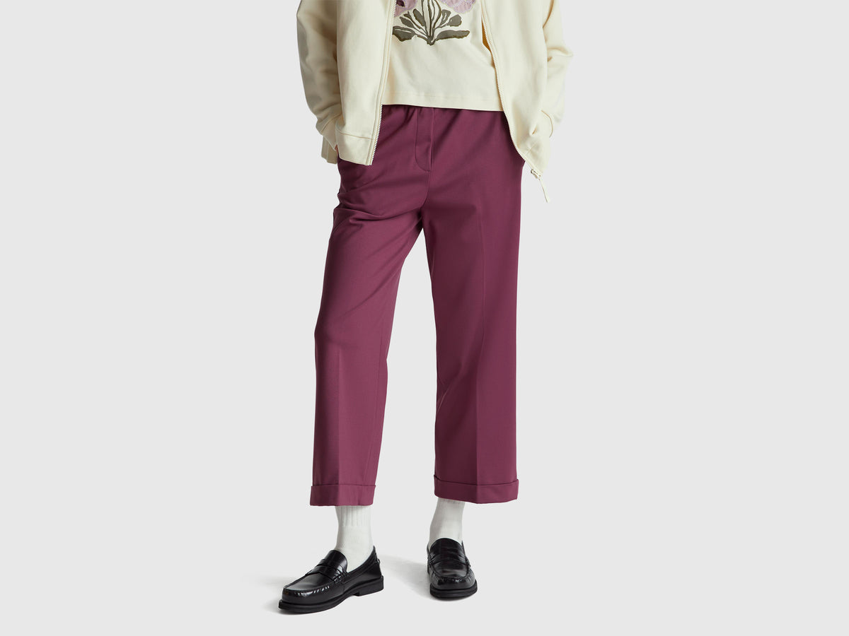 Women Solid Straight Fit Easy Pull On Pants