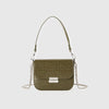 Women Polyester Textured Croc-Effect Flap Crossbody Bag