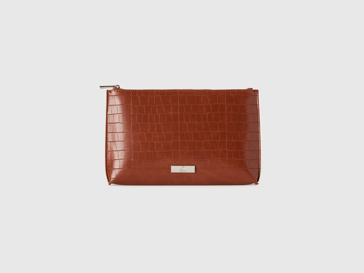 Women Polyester Textured Croc-Effect Sling Bag