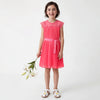 Girls Regular Fit Round Neck Lace Perma Pleat Dress