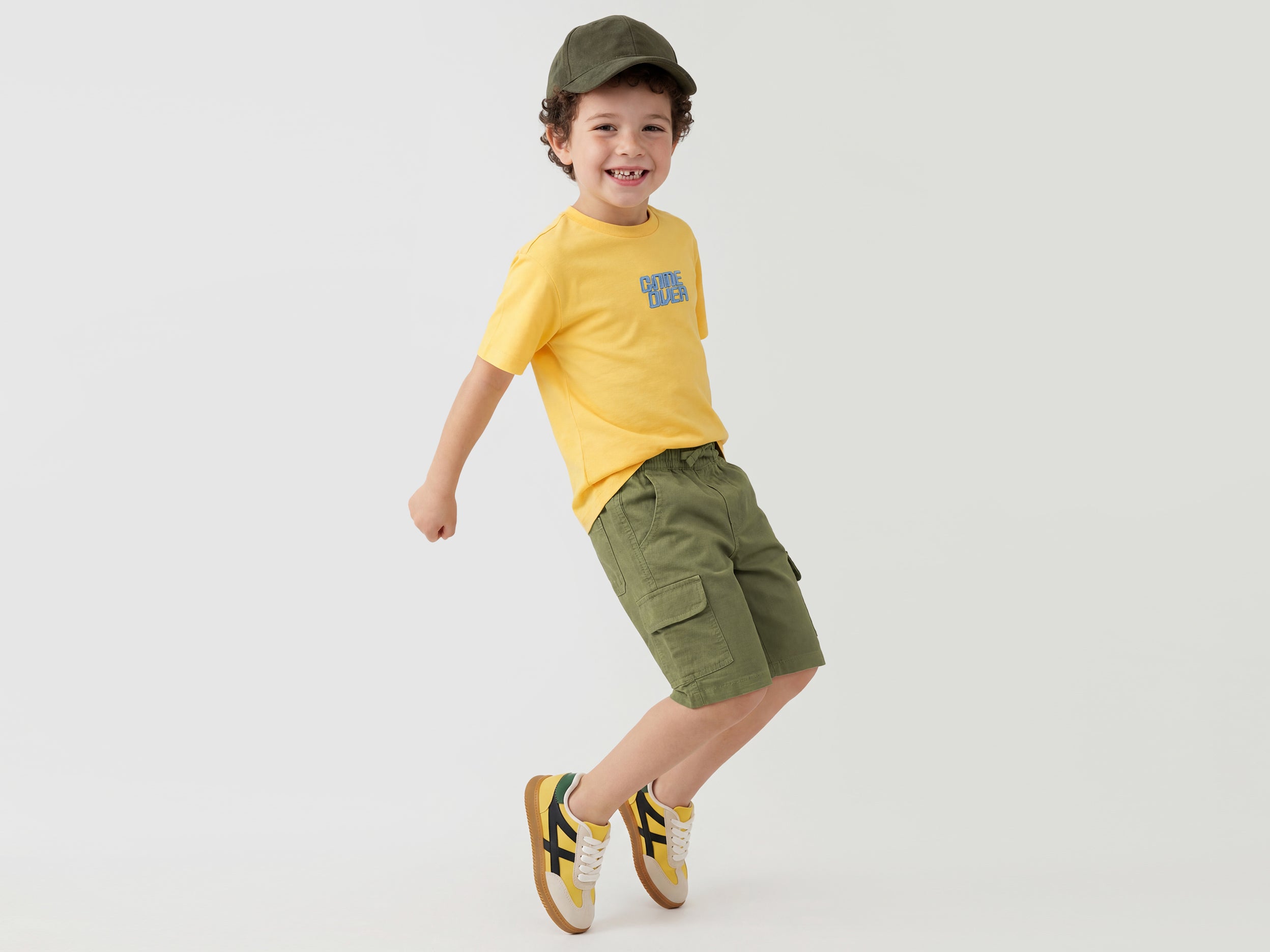 Boys Solid Regular Fit Ribstop Cargo Pocket Shorts