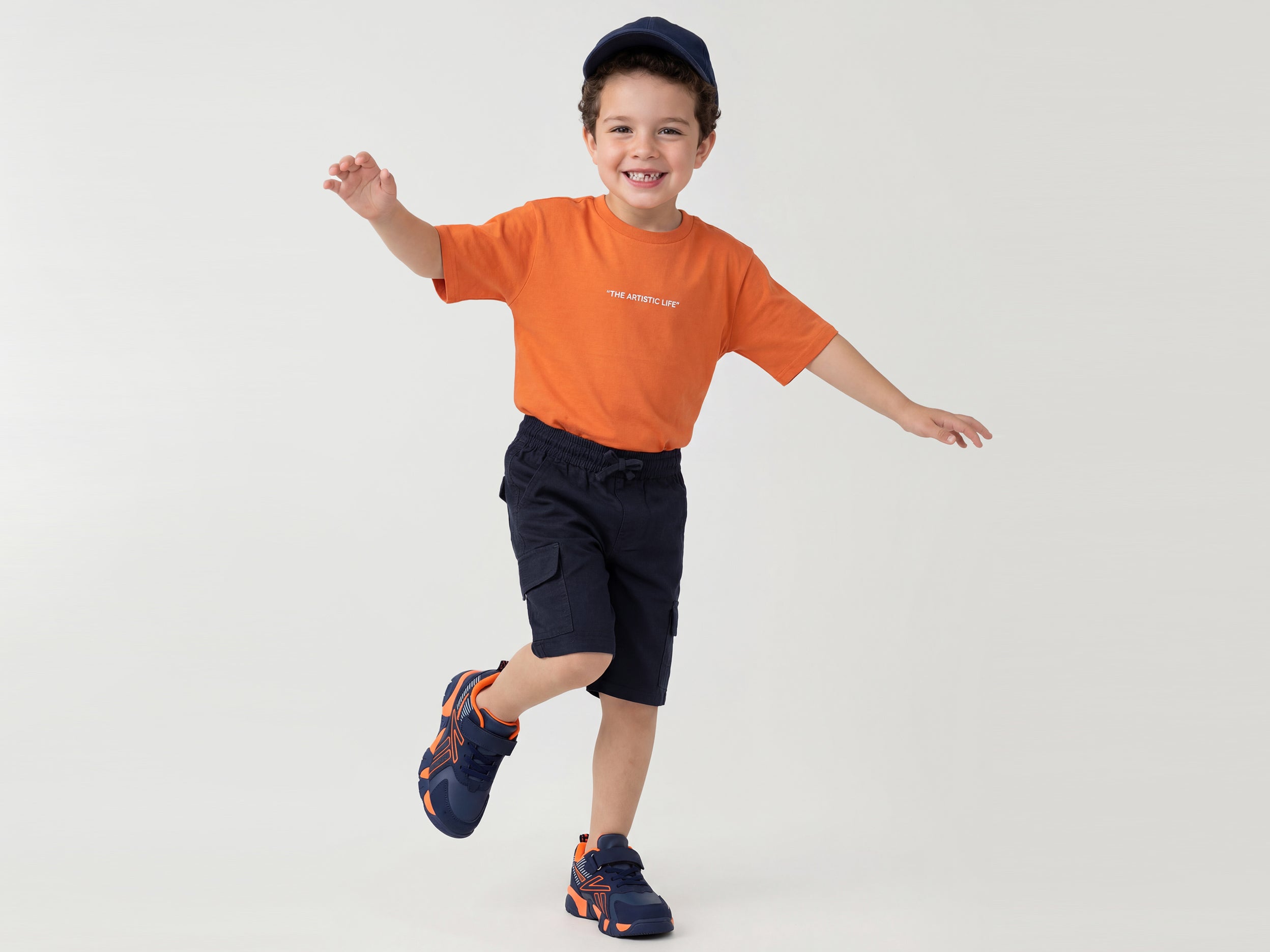 Boys Solid Regular Fit Ribstop Cargo Pocket Shorts