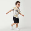 Boys Regular Fit Spread Collar Printed Shirt