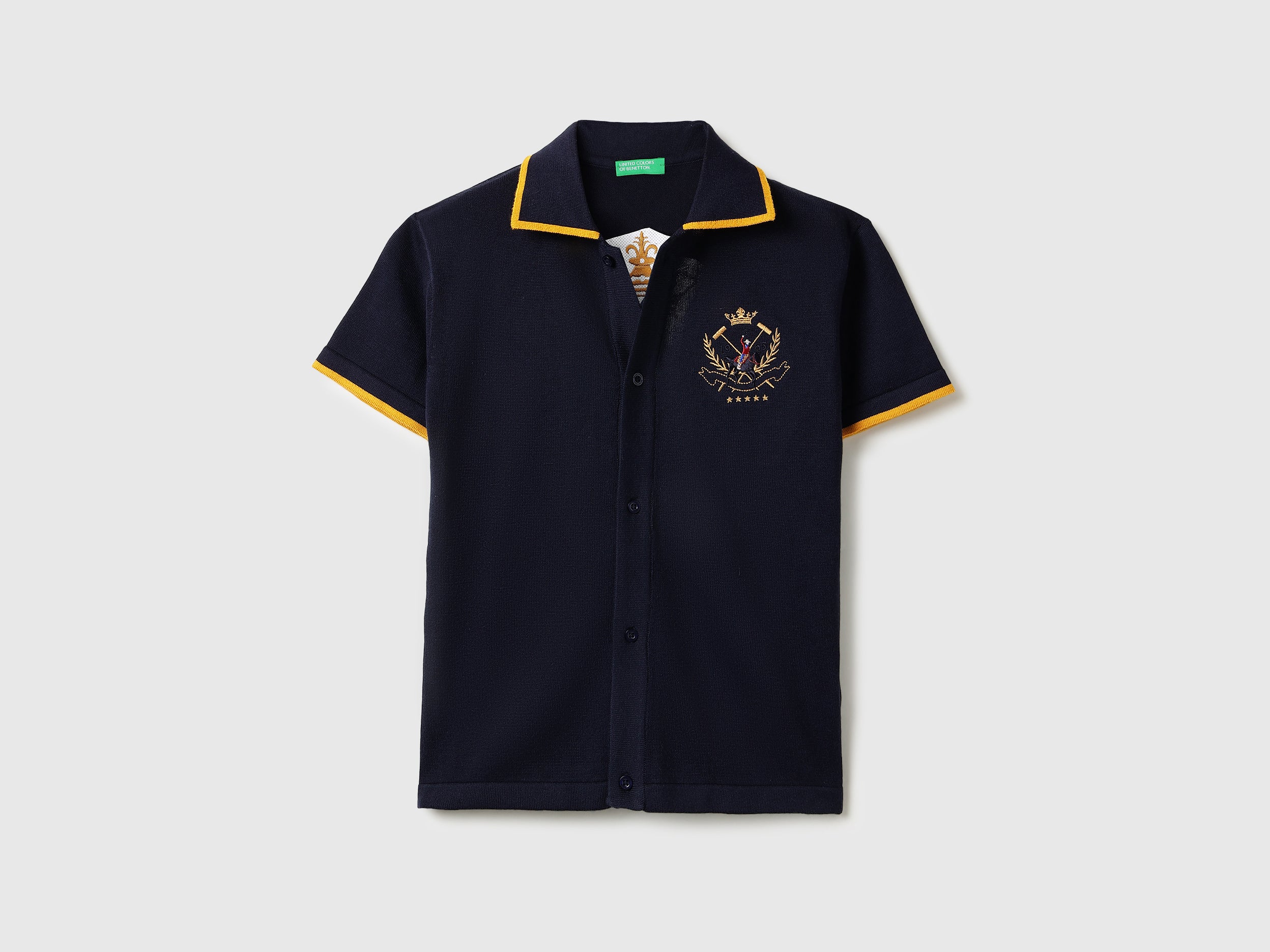 Boys Regular Fit Spread Collar Embroidered Shirt