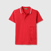 Boys Relaxed Fit Polo Neck Embossed T-Shirt