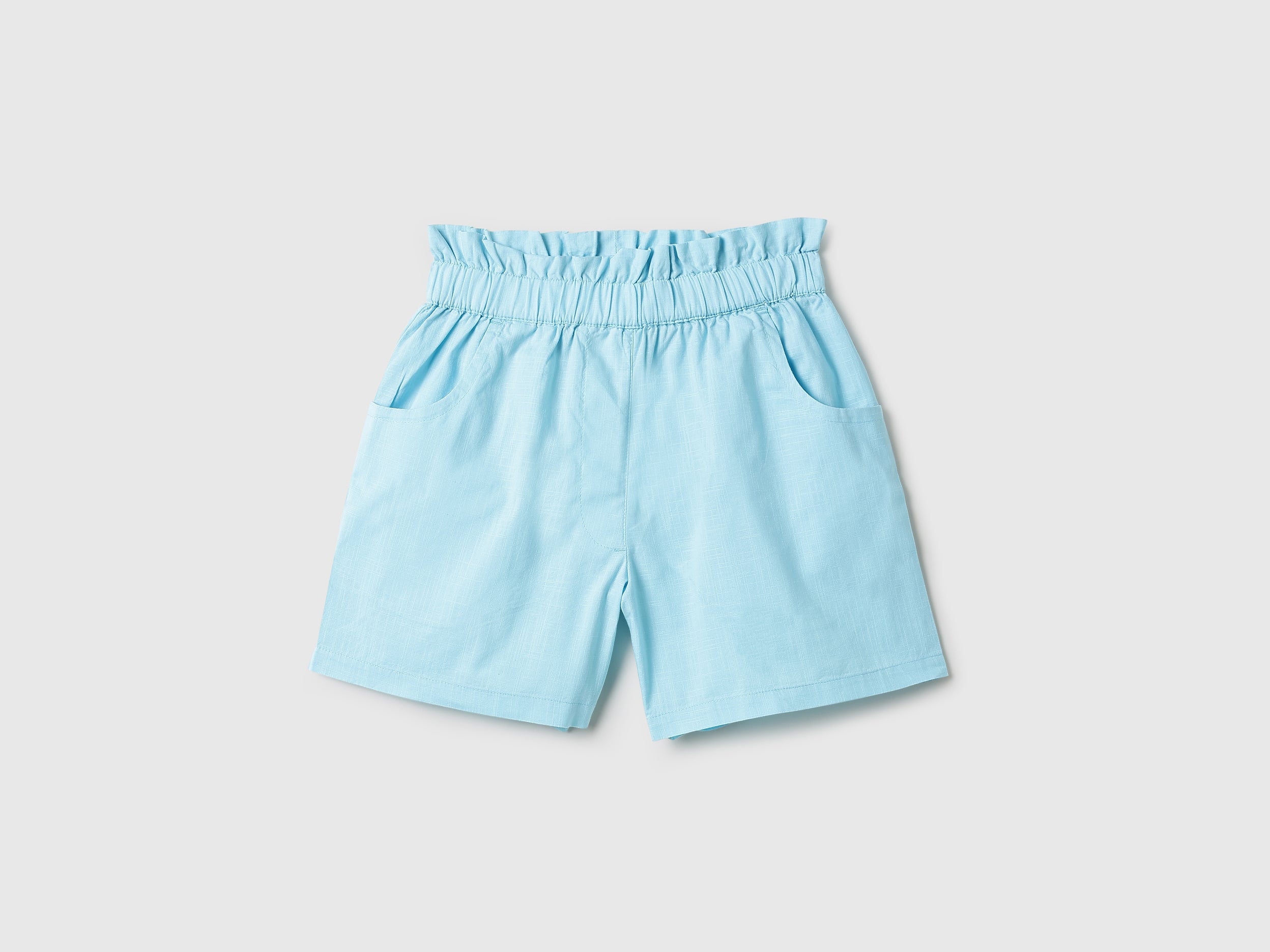 Girls Solid Regular Fit Cotton Slub Shorts