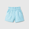 Girls Solid Regular Fit Cotton Slub Shorts