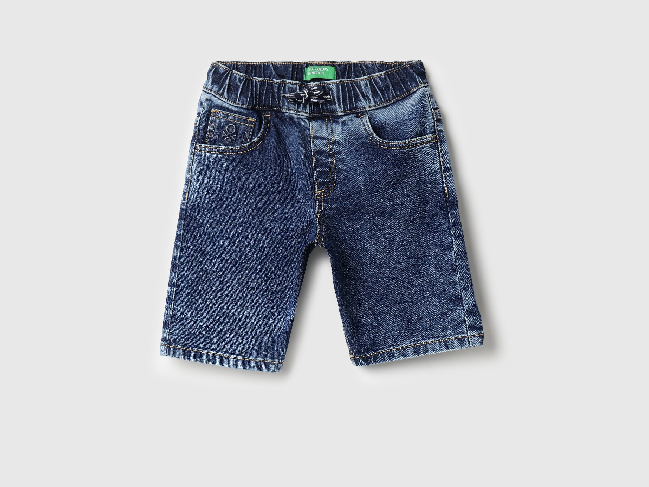 Boys Regular Fit Mid Rise Denim Shorts