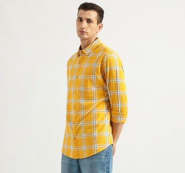 Men's Slim Fit Spread Collar Checked Shirts