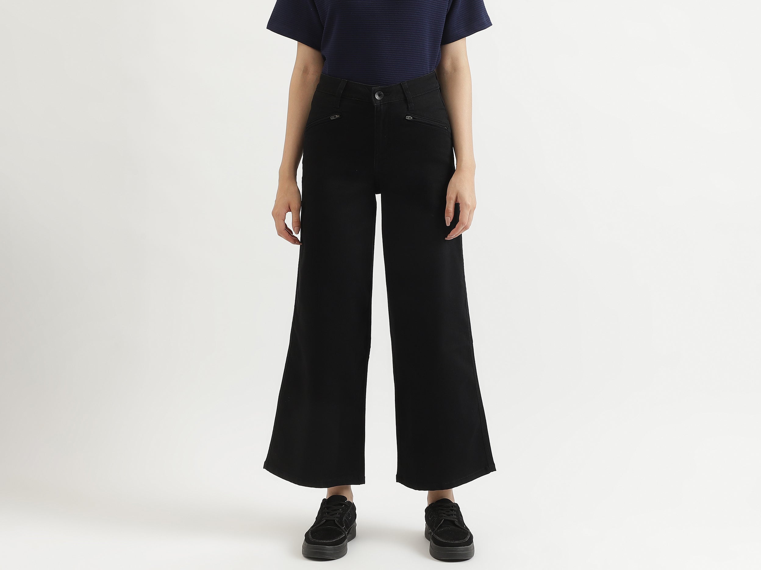 Solid Wide Leg Trousers