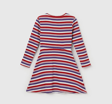 Regular Round Neck Striped Dresses