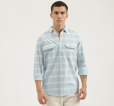 Regular Fit Spread Collar Checkered Shirts