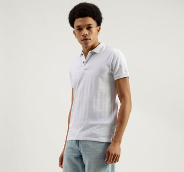 Polo Neck Solid Pattern T-Shirt