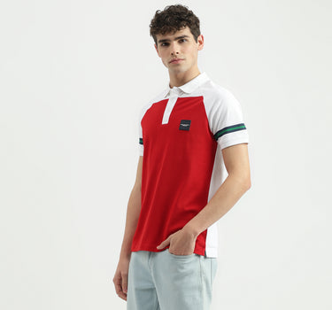 Regular Fit Polo Neck Colorblock T-Shirt