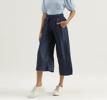 Solid Mid Waist Regular Fit Culottes