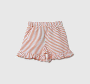 Striped & Ruffled Regular Fit Shorts