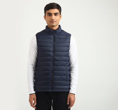 Men Quilted High Neck Jacket