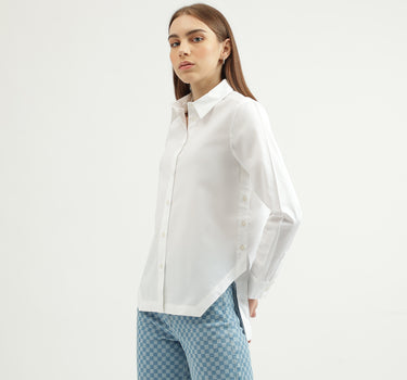 Women's Regular Fit Spread Collar Solid Shirt