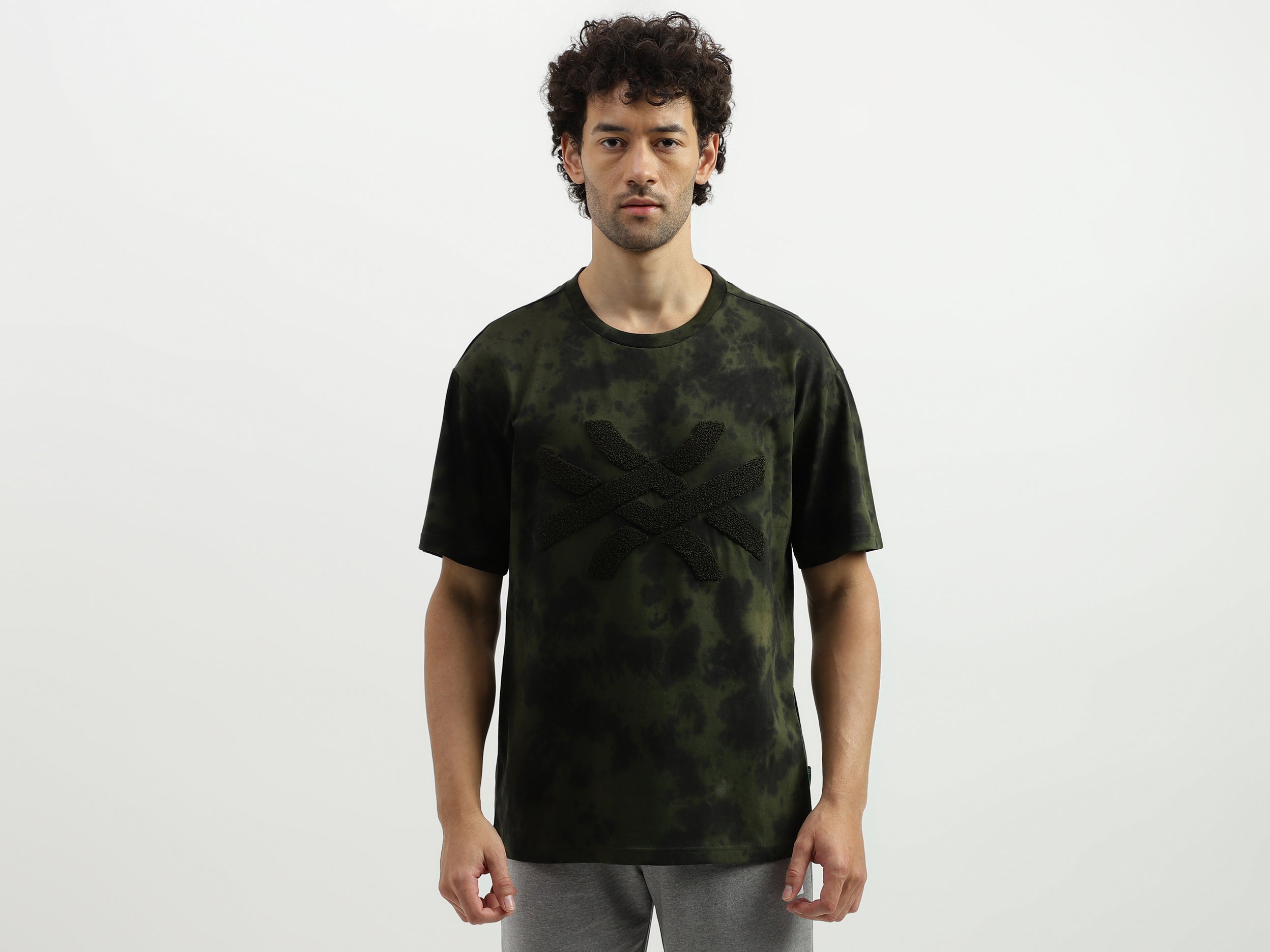 Boxy Fit Round Neck Tie Dye T-Shirt