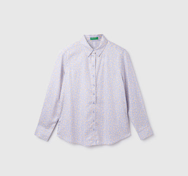 Viscose Printed Spread Collar Women Shirts