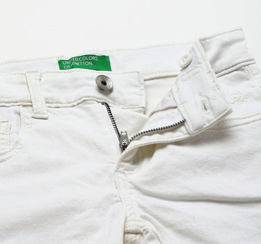 Basic White Denim Shorts