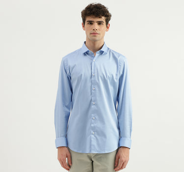 Slim Fit Spread Collar Solid Shirt