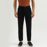 Men's Solid Slim Fit Trousers with Button Closure