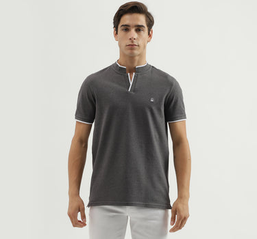 Men's Regular Fit Polo Neck Solid T-Shirt