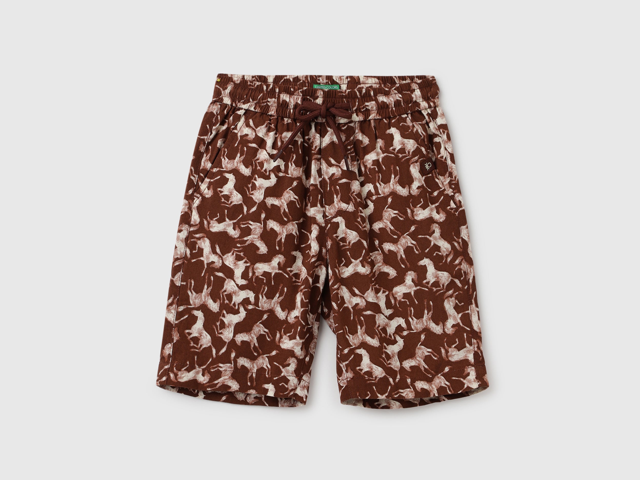 Printed Regular Fit Mid Rise Shorts