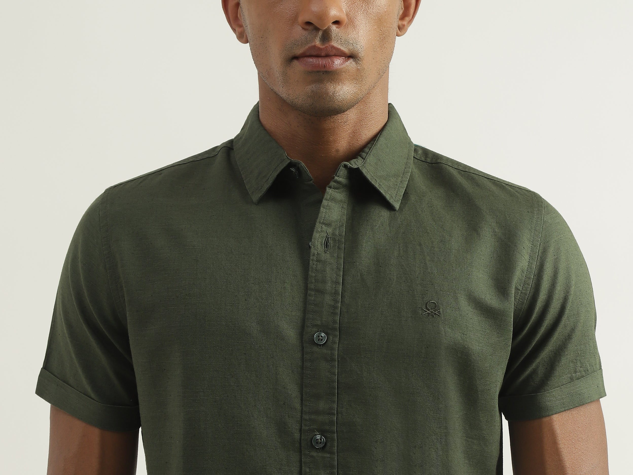 Olive Linen Shirt – United Colors of Benetton Store