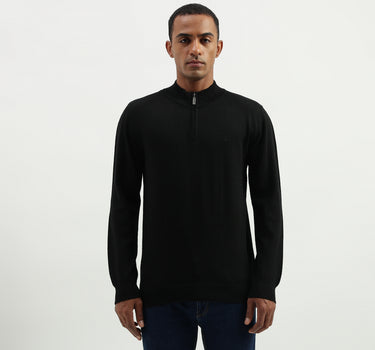 Regular Fit High Neck Solid Sweater