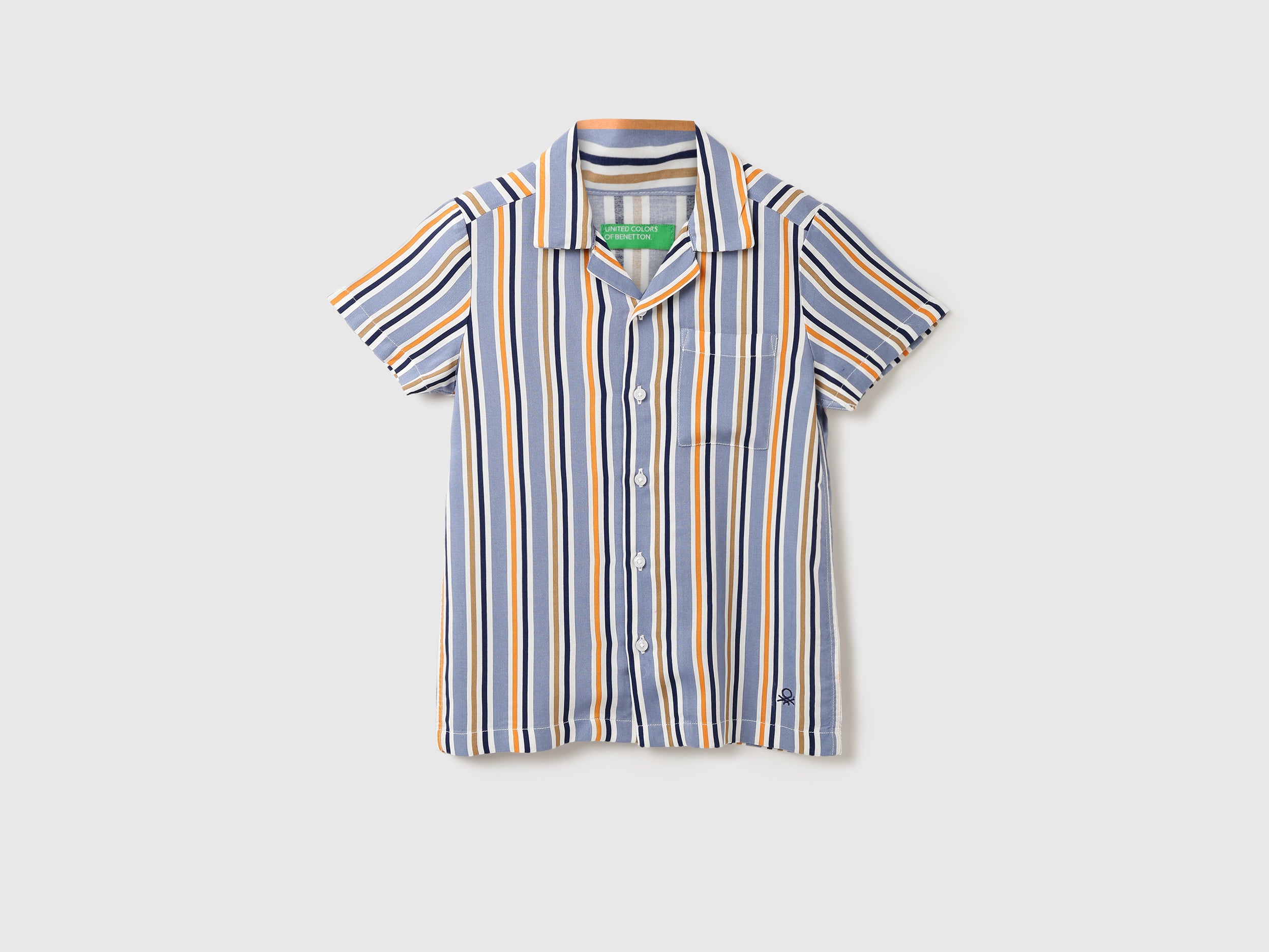 Boys Striped Resort Collar Shirt