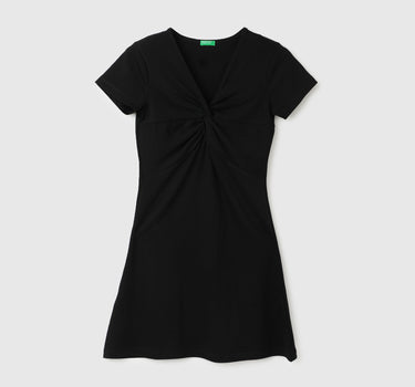 Women Solid V-Neck Dress