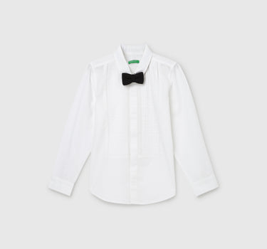 Boy's Regular Fit Spread Collar Pleated Shirt