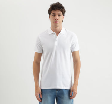 Regular Fit Polo Neck Solid Pattern T-shirt