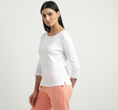 Women Solid Round Neck Top