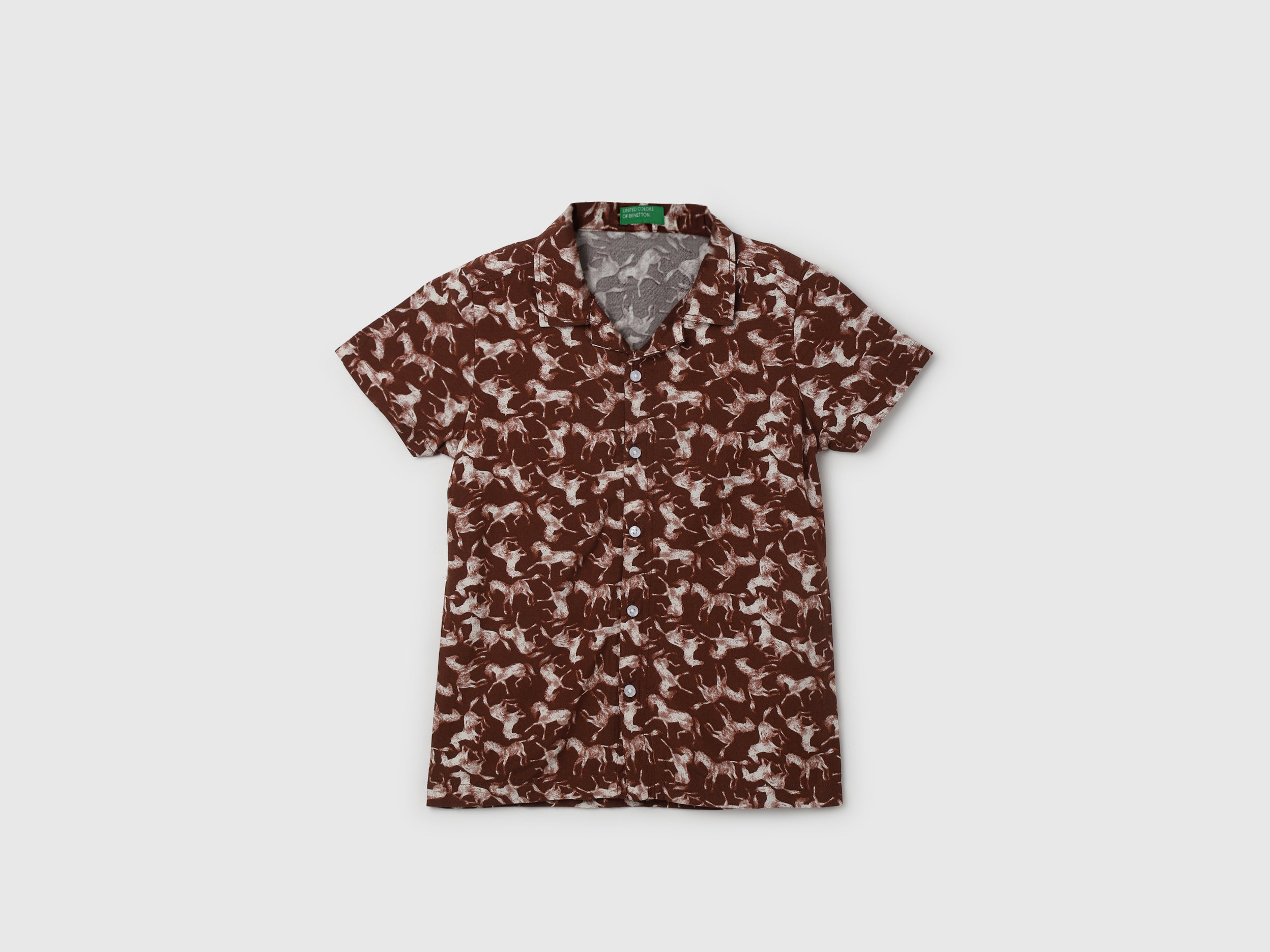 Regular Fit Spread Collar Printed Shirt