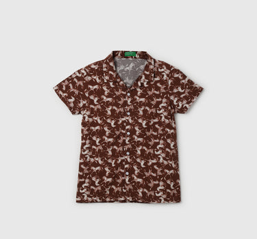 Regular Fit Spread Collar Printed Shirt