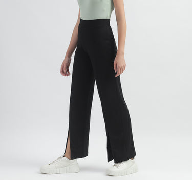 Solid Regular-Fit Trousers