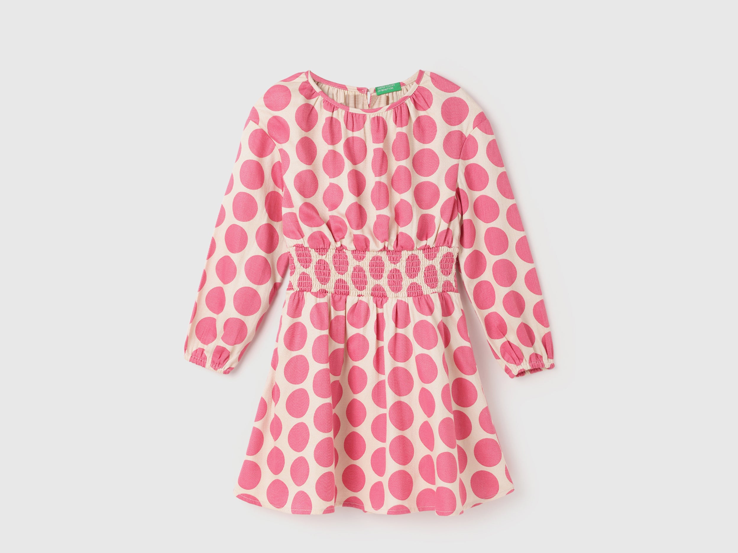 Girl's Regular Fit Round Neck Polka Dot Dresses