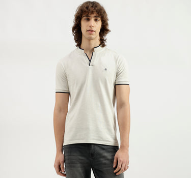 Polo Neck Solid Pattern T-Shirt