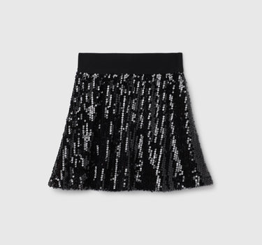 Girl's Sequined Regular Fit Skirt