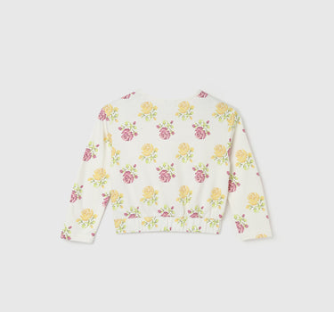 Girl's Regular Fit Round Neck Floral Tops