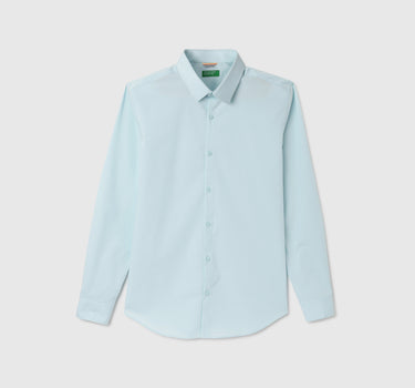 Slim Fit Spread Collar Solid Shirt